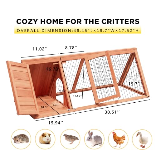 Large Tortoise Habitat House Turtle Hidden Enclosure Indoor Outdoor | Wooden Triangle Reptile Lounge, Ventilating Wire Fence, Fits Small Animals - color: Wood1