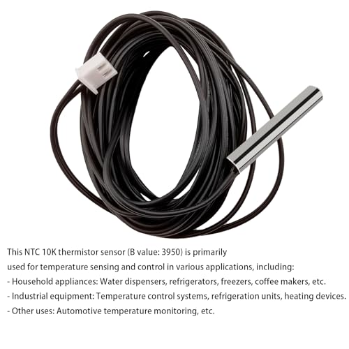 4pcs 10K Thermistor 3 M, 3950 NTC 10K Thermistor Temperature Sensor Probe, Stainless Steel NTC 10K Temp Sensor Probe use for Water Dispenser/Refrigerators/Freezers,etc. - style: 4pcs NTC 10K 3950 Thermistor 3 Meter