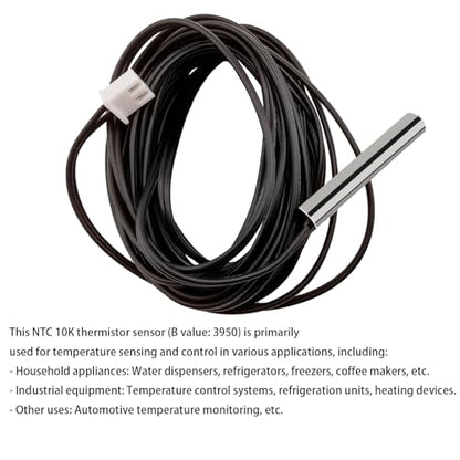 4pcs 10K Thermistor 3 M, 3950 NTC 10K Thermistor Temperature Sensor Probe, Stainless Steel NTC 10K Temp Sensor Probe use for Water Dispenser/Refrigerators/Freezers,etc. - style: 4pcs NTC 10K 3950 Thermistor 3 Meter