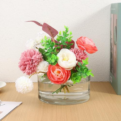 Toddmomy Clear Glass Terrarium Bowl 5.90In Round Glass Flower Pot for Hydroponics Planter Succulents Aquarium Display Home Party Wedding Table Decor