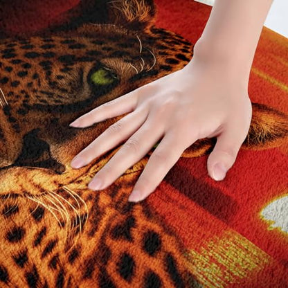 Moon Cheetah Area Rug Leopard Print Bath Rugs for Teens Boys,Animal Hide Wild Animal Skin Spot Rugs Novelty Wildlife Big Cat Kitchen Mat Ocean Beach Area Rug 16"x24" - color: Multi 04, size: 1'4" x 2' (Rectangular)