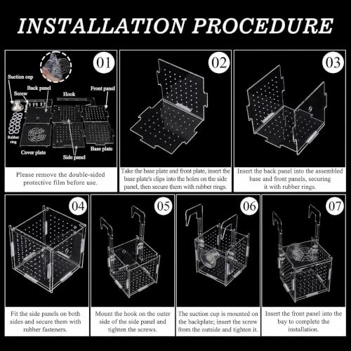 Fish Breeder Box for Fish Tank, Acrylic Fish Tank Divider, Easy to Install, 5.91"x5.91"x5.91", Clear, 1 Set - size: 5.91"x5.91"x5.91"