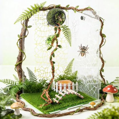 8 Pcs Jumping Spider Hide Enclosure Habitat Decor Set | Magnetic Hiding Habitat Magnetic Hideout Cave for Jumping Spiders, Tarantulas, Reptile Hides and Caves Decorr - size: Style B