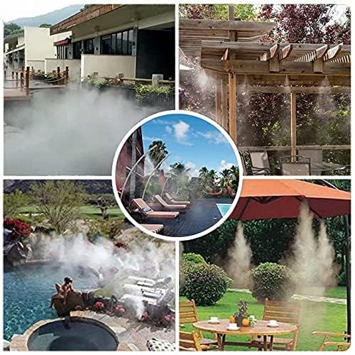 Landgarden Outdoor Misting Cooling System,Misting Line,Brass Mist Nozzles for Patio Garden Greenhouse - color: SHINY BLACK