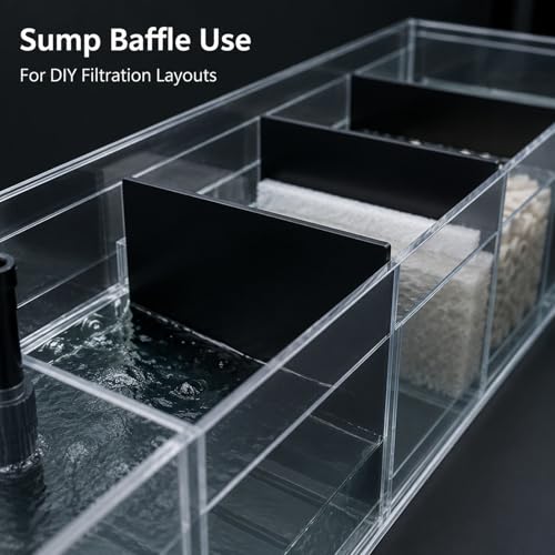 Black Acrylic Panel for Sump Baffle, Aquarium Divider and Fish Tank DIY Applications, One Side Matte One Side Glossy,Thickness 6mm,400x500mm1PCS - color: Thickness 6mm, size: 400x500mm1PCS