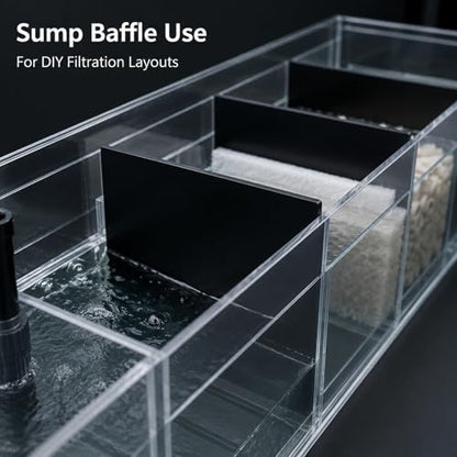 Opaque Black Acrylic Sheet for Aquarium Divider Fish Tank Background Sump Baffle One Side Matte One Side Glossy,Thickness 3mm,500x500mm - color: Thickness 3mm, size: 500x500mm