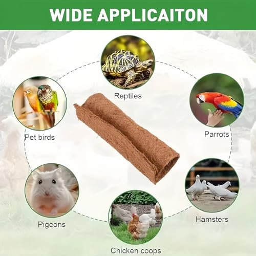 3Pcs Reptile Carpet Mat Chicken Coop Nesting Coconut Fiber Liner Easy Clean Cuttable Reusable for Hen Egg Laying Breeding Pet Bird Garden Agriculture 10Inch(25cm) X10Inch(25cm)