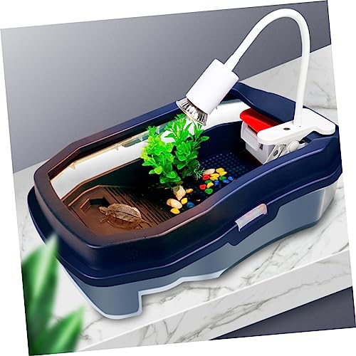 Abaodam 1Pc Tortoise Tortoise Breeding Case with Drying Platform Turtle Tank for Water and Land Use for Aquatic Pets Like Turtles Frogs and Lizards