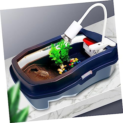 Abaodam 1Pc Tortoise Tortoise Breeding Case with Drying Platform Turtle Tank for Water and Land Use for Aquatic Pets Like Turtles Frogs and Lizards
