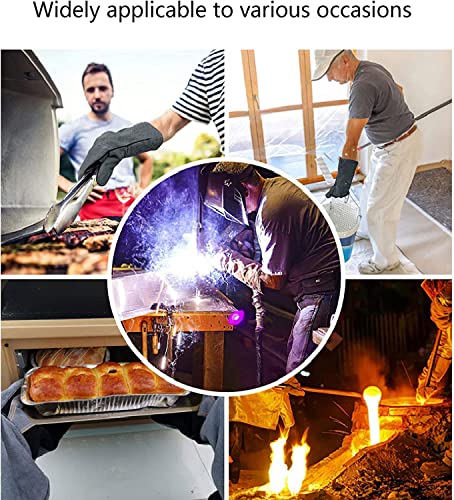 Welding Gloves, 16 Inch Bite Proof Animal Handling Gloves Cotton Protection Anti Scalding Heat Resistant Gloves Durable Scratch Bite Resistant Gloves for BBQ Grooming Reptile Welder Porter