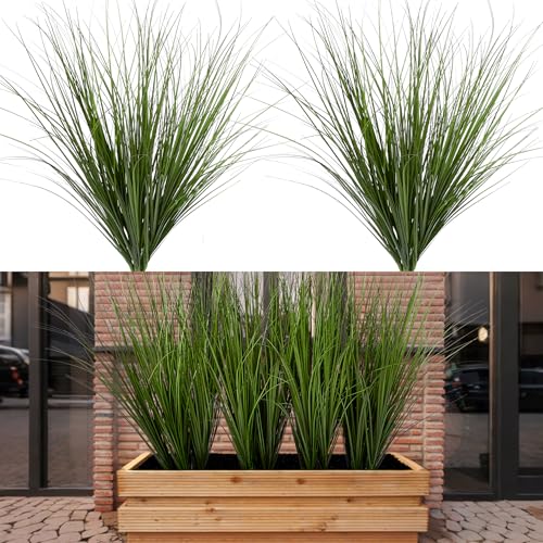 12 Stems Artificial Wheat Grass Greenery Fake Plants，Fake Grass Artificial Plants for Outdoor Decor Realistic Artificial Greenery Stems for ases, Porch, Patio, Garden Indoor Home Decor 26.4" - size: Tall-12PCS