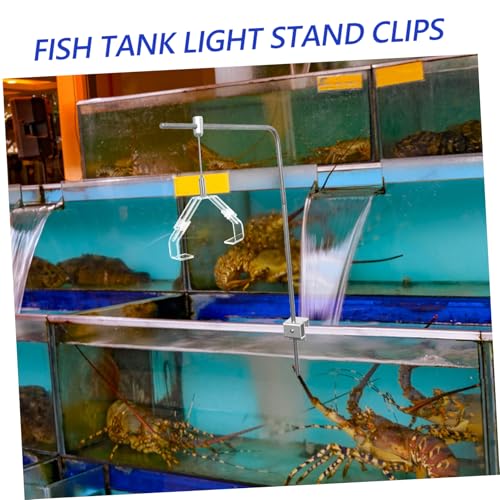 VICASKY 2pcs Aquarium Lamp Clip Holder Fit for Terrarium Reptile Light Fixtures Easy Installation Secure Fixation Compatible with Glass Tanks