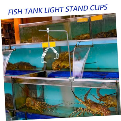 VICASKY 2pcs Aquarium Lamp Clip Holder Fit for Terrarium Reptile Light Fixtures Easy Installation Secure Fixation Compatible with Glass Tanks