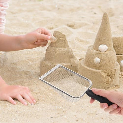 Beach Shell Shovel 10.43 Inch Lightweight Fine Mesh Sand Scoop for Reptile Substrate Cleaning Outdoor Beach and Garden Use