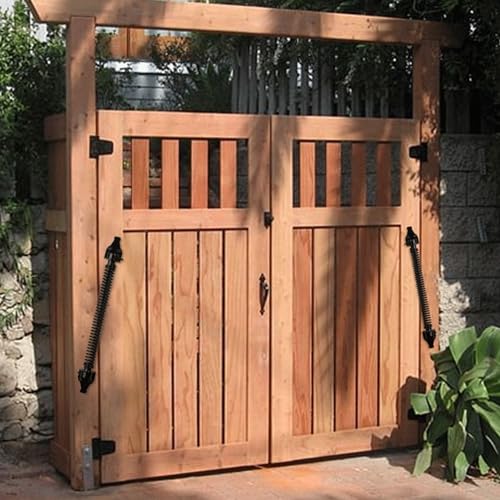 14" Gate Spring Self Closing Heavy Duty Outdoor Door Spring Automatic Fence Gate Closure Hardware Spring Loaded Gate Latch with Adjustable Tool for Wooden and Vinyl Fence, Black (1 Pack) - size: 14 Inch