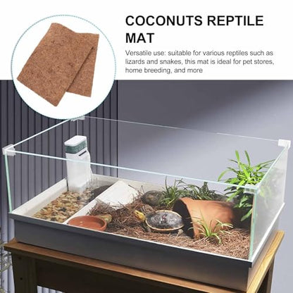 Reptile Carpet Liner and Safe Material 4pcs Made of Natural Coconuts Fiber Enhanced Protection for Bearded Dragon and Snake Tanks for Home Breeding and Pet Stores