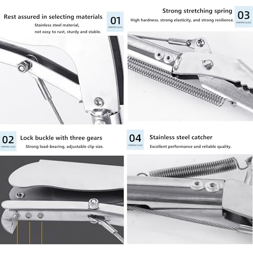 weilaike 47.3" Snake Grabber Tool, Collapsible 2 Sections Snake Stick, Snake Tongs Only 24 in After Folding, Can Also Be Used as Reptile Tongs and Snake Hook