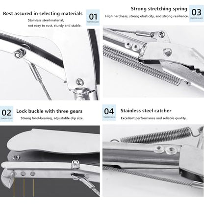 weilaike 47.3" Snake Grabber Tool, Collapsible 2 Sections Snake Stick, Snake Tongs Only 24 in After Folding, Can Also Be Used as Reptile Tongs and Snake Hook