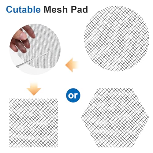 200Pcs Plant Pots Hole Mesh Pad 2/3/5 Inch Round Plant Pot Cover | Planter Bottom Drainage Inserts Grid Mat, Plastic, for Horticultural Enthusiasts and Flower Shops