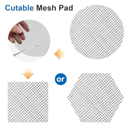 200Pcs Plant Pots Hole Mesh Pad 2/3/5 Inch Round Plant Pot Cover | Planter Bottom Drainage Inserts Grid Mat, Plastic, for Horticultural Enthusiasts and Flower Shops