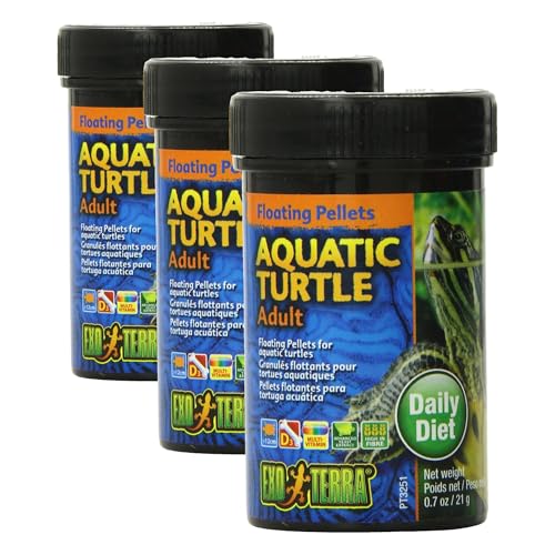Exo Terra Adult Aquatic Turtle Food, Floating Pellets for Reptiles, 0.7 Oz., PT3251 (Pack of 3) - size: 0.7 Ounce (Pack of 3)