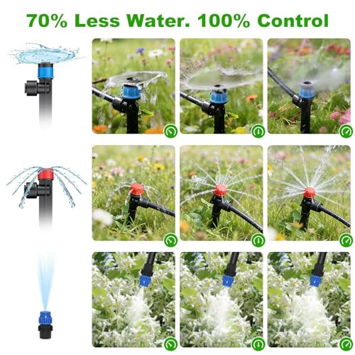 250FT Drip Irrigation System Kit New Quick-Connect, Automatic Garden Watering Misting System for Greenhouse, Yard, Lawn, Plant with 5/16 inch Hose 1/4 inch Distribution Tubing and Accessories - size: 250FT