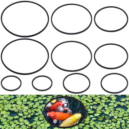 10pcs Fish Feeding Rings Set, 5 Sizes Floating Aquarium Plant Corral | Round Fish Tank Aquarium Accessories for Betta, Goldfish, Turtle (Black)