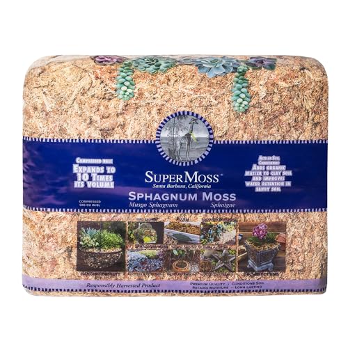 SuperMoss (22330) Orchid Sphagnum Moss Dried, Natural, 2.1lbs Small Bale - size: 2.1 lbs, style: Small Bale (Fertilizer)