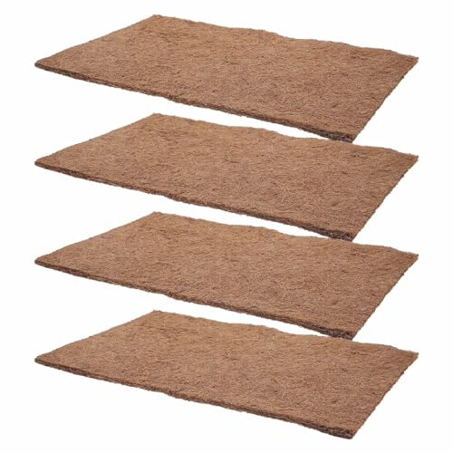 NOLITOY 4pcs Natural Coconut Fiber Reptile Carpet Mat Soft and Comfortable Substrate for Reptile Tank Bedding Enhanced Protection Suitable for Home Breeding and Pet Stores