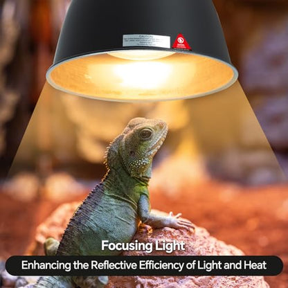 Reptile Light Fixture, 8.1in Deep Dome Reptile Heat Lamp Fixture with Switch, Terrarium UVB Basking Light Fixture for Bearded Dragon Snake Chameleon Lizard, Suitable for E26 Bulbs Up to 150W - size: 8.1'' 150W/1 Pack