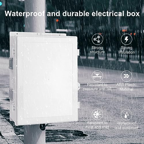 Namunanee Outdoor Electrical Junction Box, ABS Water Resistant Enclosure with Internal Mounting Panel & Hinged Cover (18.1" H* 12.6" L* 4.3" W) - size: 18.1"H x 12.6"L x 4.3"W & Standard