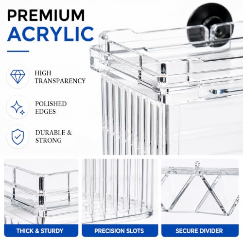 Petzilla in-Tank Aquarium Breeder Box for Fish Tank, Breeding Incubator for Small Fish Hatchery, Acrylic Divider for Shrimp Clownfish Aggressive Injured Fish (Large) - size: Large
