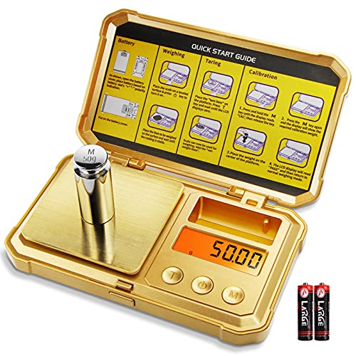 Fuzion Digital Gram Scale 200g/0.01g, Gold Scale for Jewelers | Embossed Steampunk, Dragon & Pirate Design, Pocket Herb Scale with 6 Modes, Tare(50g Calibration Weight & Battery Included) - color: Gold, size: 200/0.01g