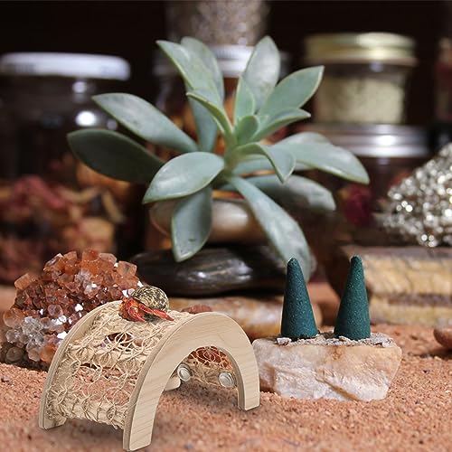 Hermit Crabs Climbing Bridge, Wooden Hermit Crab Climbing Toys with Rope, Hermit Crab Hideout, Aquarium Tank Accessory Small Animals Cage Accessory, Suitable for Hermit Crab Hamster Chinchilla Ferret - style: Rope