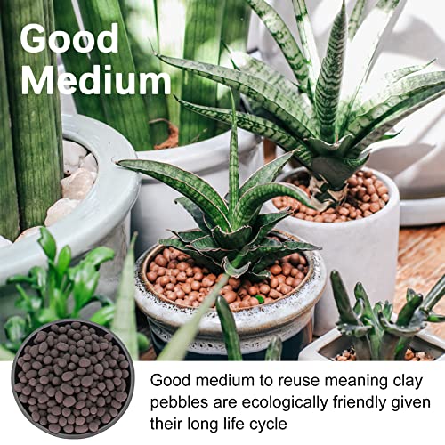 5LB LECA Explanded Clay Pebbles, 14-16mm Lightweight Clay Aggregate for Hydroponic Growing, Premium Grow Media for Orchids, Aquaponics Plants and Horticultural Drainage, Black - color: Black