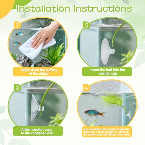 3pcs Turtle Basking Platform Tree Frog Gecko Turtle Tank Accessories Leaf Shape Crested Gecko Hide Frog Tank Accessories with Suction Cups Turtles Tanks Decor
