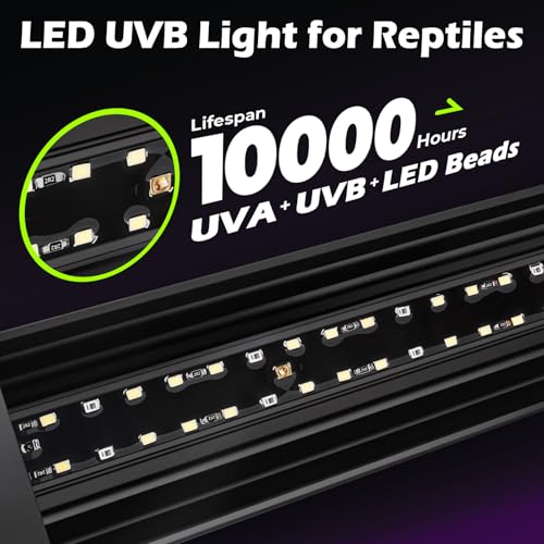 UVB Light for Reptiles 16W 27.5IN LED UVA UVB Terrarium Lamp with 4 Auto Modes for Ferguson Zones UVB Bulb with Timer for Rainforest and Desert Reptiles, Geckos, Chameleons and Bearded Dragons - size: 16W-27.5IN