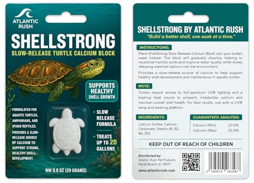 Shellstrong Premium Calcium Block for Aquatic Turtle - Slow Release Water Tank Conditioner - Cuttlebone for Aquarium - Turtle Tank Accessories - 20 Gallon Aquatic Treatment (1 Calcium Block) - size: 1 Calcium Block