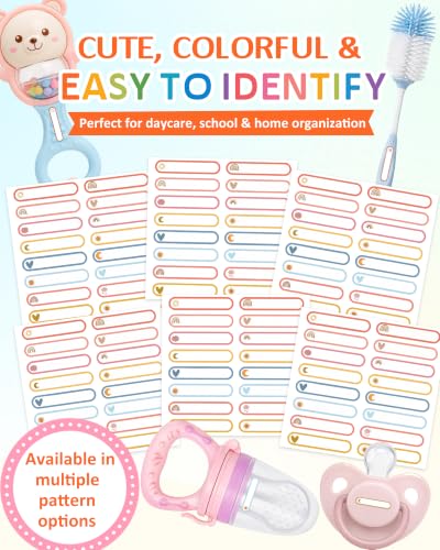 Tinabless 480 Pcs Water Bottle Name Stickers for Kids, Mini Rainbow | 480 Mini Rainbow Water Bottle Name Stickers For Kids, Lunch Boxes, School Supplies And Daycare Essentials. - color: Mini Rainbow-480pcs