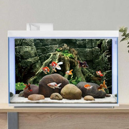 AWERT 72x16 inches Stone Aquarium Background River Bed & Lake Aquarium Vinyl Background Stone Fish Tank Background - size: 72x16in/180x40cm