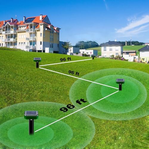 Tirgo Mole Repellent Solar Powered 8 Pcs Snake Repeller for Yard Ultrasonic | Outdoor Gopher Rodent Groundhog Vole Skunk Animal Deterrent Spike, Waterproof Stakes for Lawns, Vegetable Garden, Pet Safe