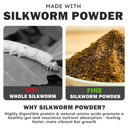 HARUTO Koi Food Growth Silk Worm 11lb - Body Growth & Protein Formula | Silkworm powder formula - high protein koi food supporting body development, healthy scales & clear water pond feeding.