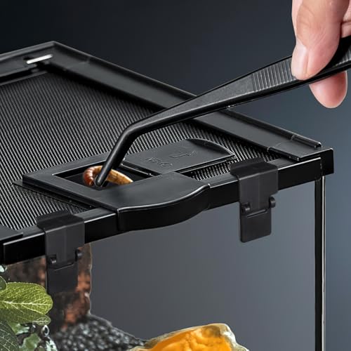 TEHAUX 6-Pack Reptile Tank Lid Clips Black – Escape-Proof Lock Buckles for 20-40 Gallon Turtle & Snake Terrarium Screen Cover, Snap- Latches for Glass Aquarium Habitat Security
