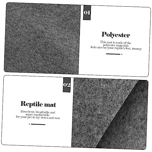 2PCS Reptile Mat Wear-Resistant Tortoise Bedding and Convenient Snake Carpet for Lizards Geckos and Terrapins Moisture-Absorbing Terrarium Accessory