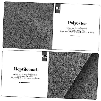 2PCS Reptile Mat Wear-Resistant Tortoise Bedding and Convenient Snake Carpet for Lizards Geckos and Terrapins Moisture-Absorbing Terrarium Accessory