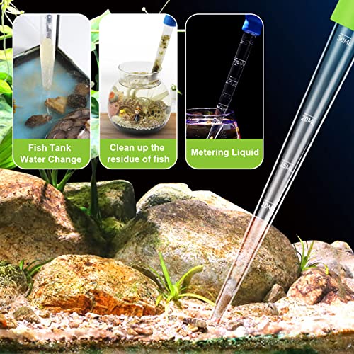 WEAVERBIRD Manual Fish Tank Water Changer Aquarium Dropper, 30ml Aquarium Clean Pipette Dropper, Fish Tank Cleaning Waste Remover, Aquarium Gravel Cleaning Straw, Green - color: Green