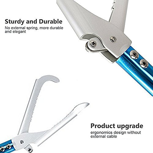 47'' Snake Tong Reptile Grabber Rattle Snake Catcher Wide Jaw Handling Tool with Lock and Comfortable Grip Handle All-Aluminum Alloy Professional - style: 47inch Snake Tong