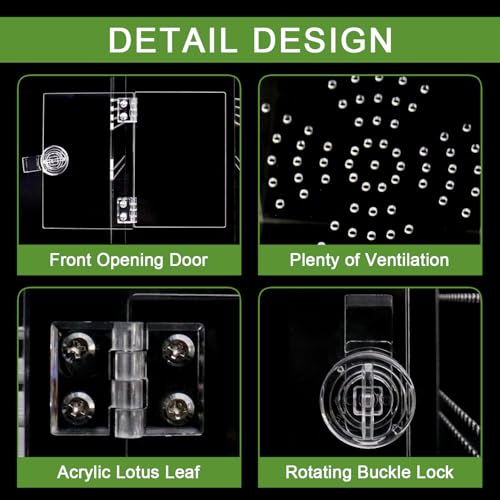 Spider Terrarium Kit, Jumping Spider Enclosure with Hideout, Rope Bridge, Ledge Ladder, Micro Habitat Terrarium for Small Tree Dwelling Reptiles, Arboreal Tarantula Enclosure (6x6x9 Inches) - size: 6x6x9 Inches