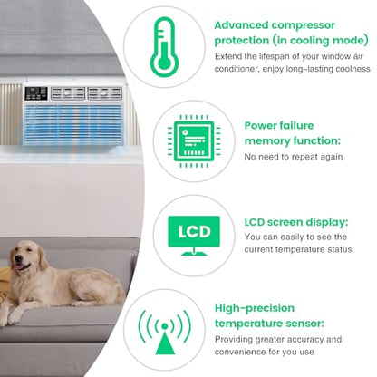 Temperature Controlled Outlet, Briidea Thermostat Outlet Compatible with Window Air Conditioner, Space Heaters, Fans, Auto On/Off, Ideal for Household, Greenhouse, Reptile, Incubator, 110V 15A - style: Regular model
