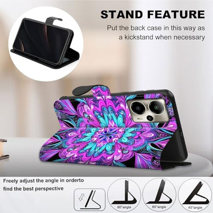 for Cricket Outlast 5G 2024 Wallet case with RFID Blocking Credit Card Holder Kickstand, Folio Flip PU Leather Shockproof Protective Cover for AT&T Motivate Pro 5G, Heart Pattern - color: Heart Pattern